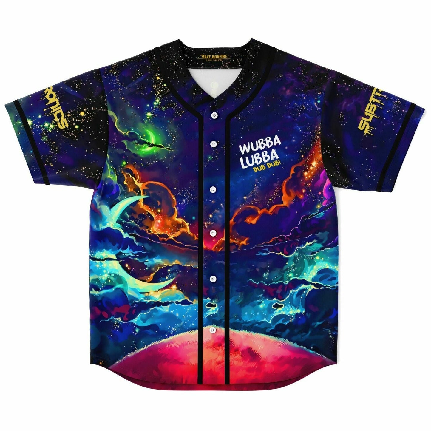 Subtronics Deep Blue Cosmic Nebula Rave Baseball Jersey