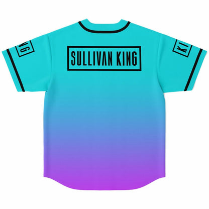 Sullivan King Teal Purple Winged Eagle Rave Baseball Jersey