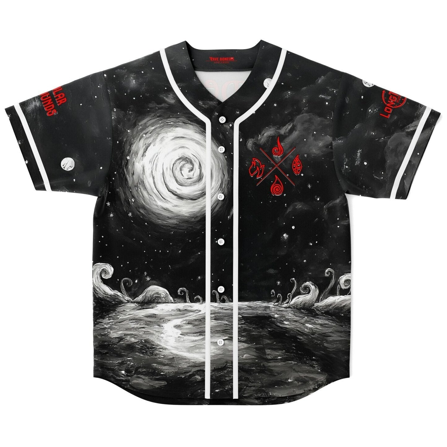 Elements Black White Rave Baseball Jersey