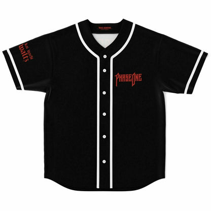 Phase One Black Chest Wordmark Rave Baseball Jersey