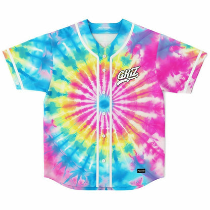 GRiZ Rainbow Tie Spiral Sunburst Rave Baseball Jersey