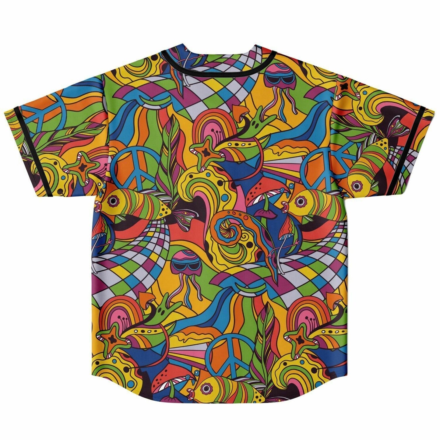 Stay Groovy Retro 70s Flower Power Reversible Baseball Jersey