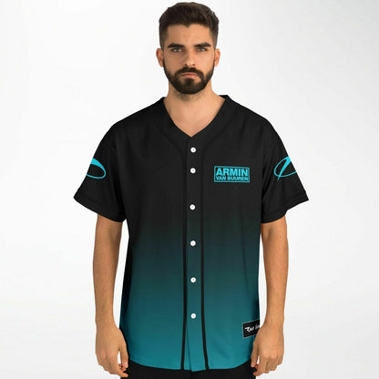 Armin van Buuren Black Teal Box Wordmark Rave Baseball Jersey