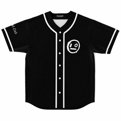 i_o Black Hand Drawn Rave Baseball Jersey