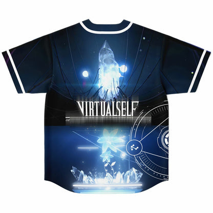 Virtual Self Deep Blue Sci Fi Rave Baseball Jersey