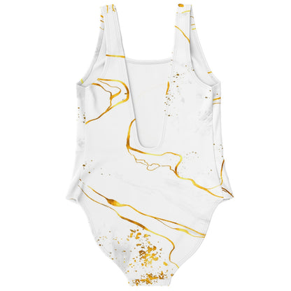 White Gold Marble Rave Swimsuit