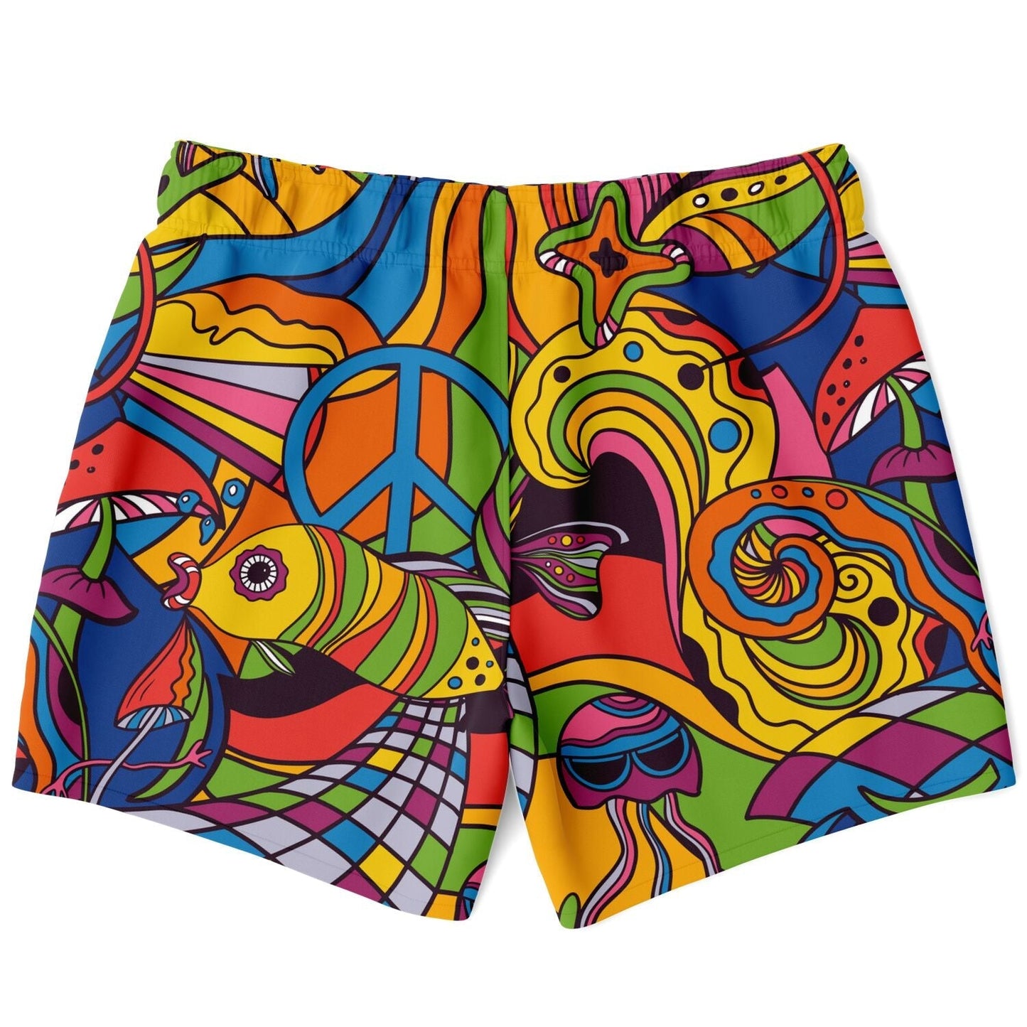 Rainbow 60S Psychedelic Rave Swim Trunks