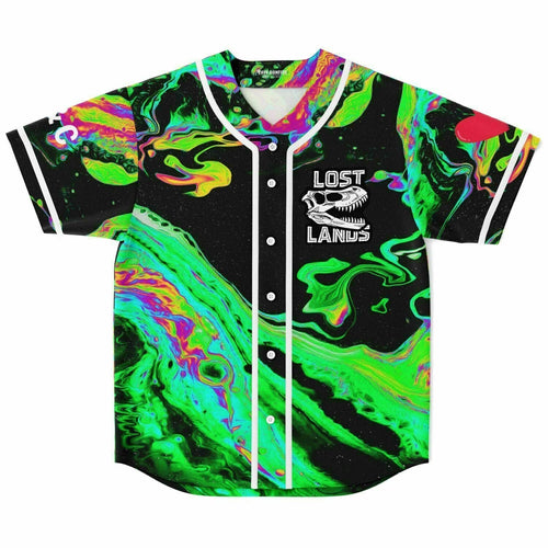 Lost Lands Black Psychedelic Oil Rave Baseball Jersey