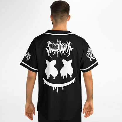 SVDDEN DEATH Black Dripping Mask Rave Baseball Jersey