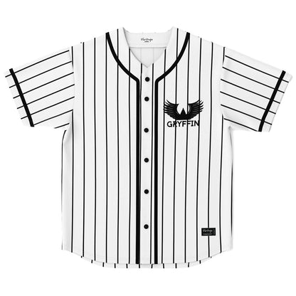 Gryffin White Classic Pinstripe Rave Baseball Jersey