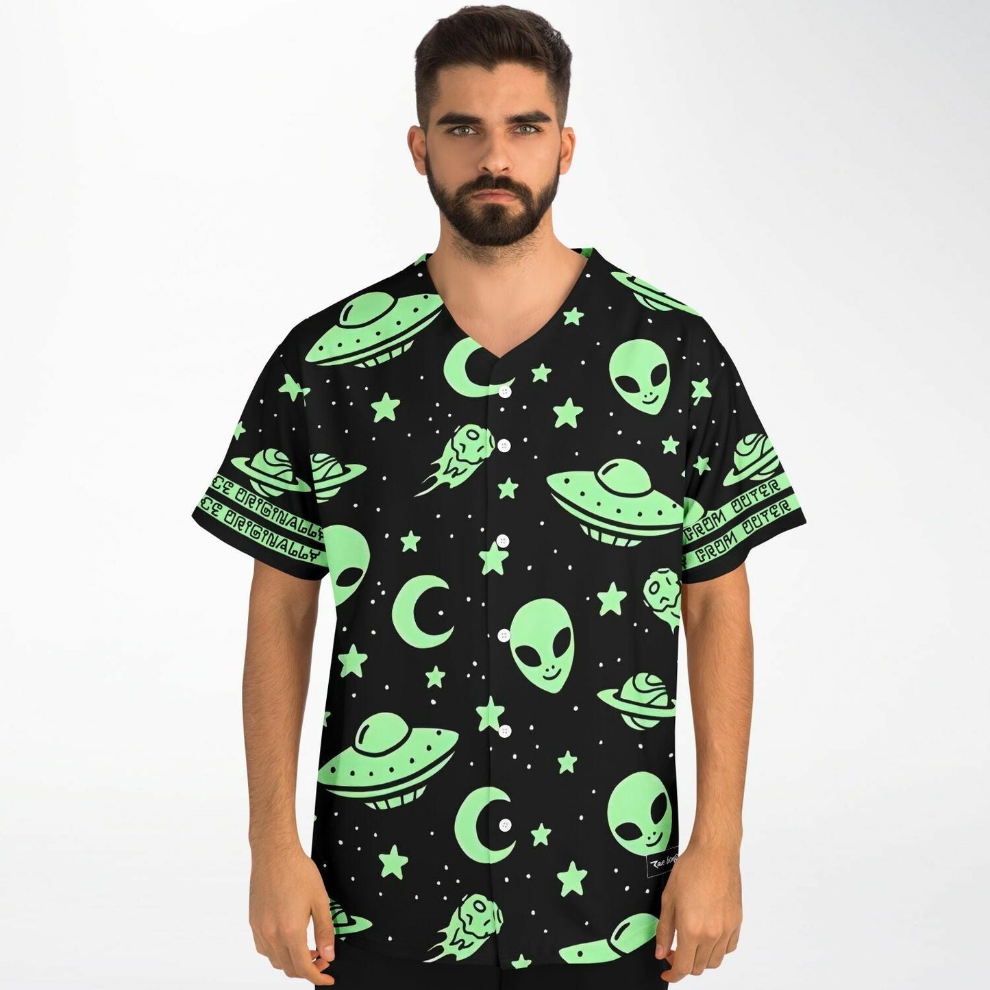 Black Aliens Rave Baseball Jersey