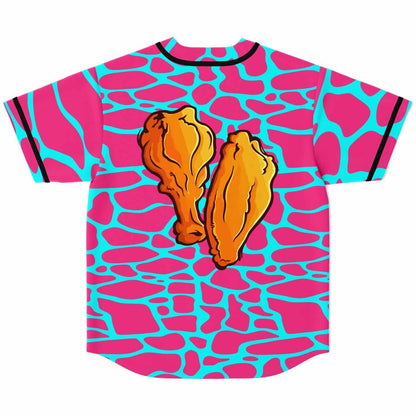 Hot Pink Cartoon Fried Rave Baseball Jersey