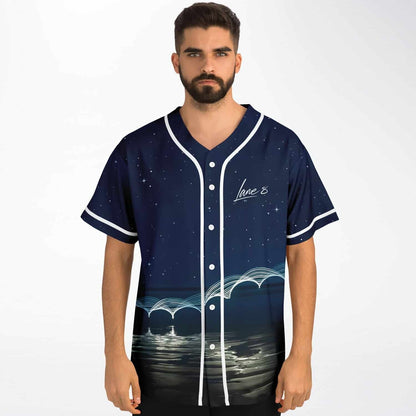 Lane 8 Deep Navy Starry Night Rave Baseball Jersey