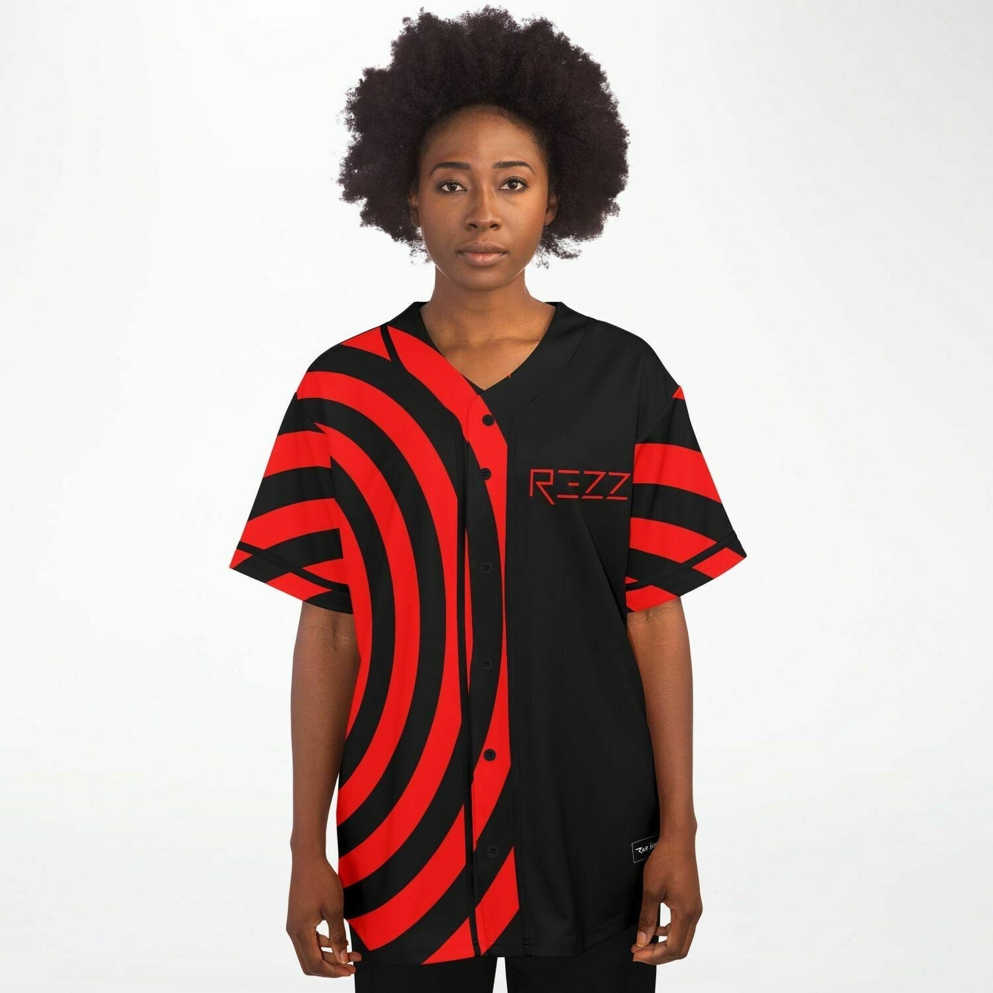 Rezz Black Red Hypnotic Concentric Rave Baseball Jersey