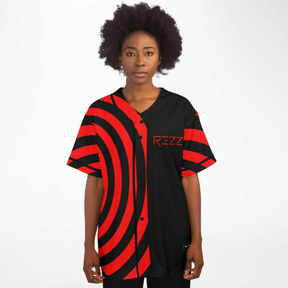 Rezz Black Red Hypnotic Concentric Rave Baseball Jersey