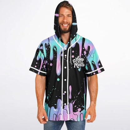Marshmello Black Melting Rave Hooded Baseball Jersey