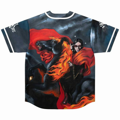 Judith Paganini Black Blackletter Chest Rave Baseball Jersey