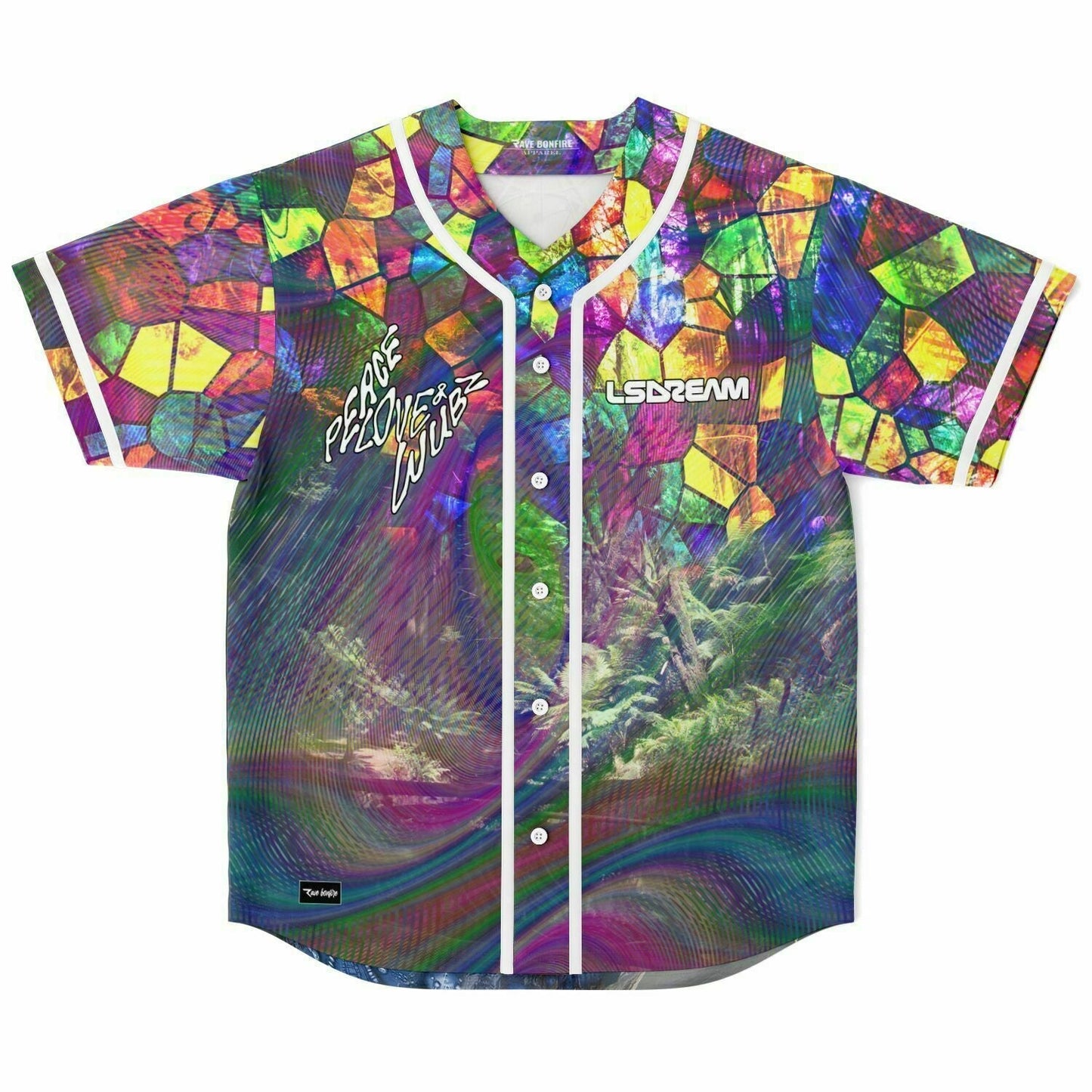 LSDREAM Vivid Rainbow Stained Glass Rave Baseball Jersey