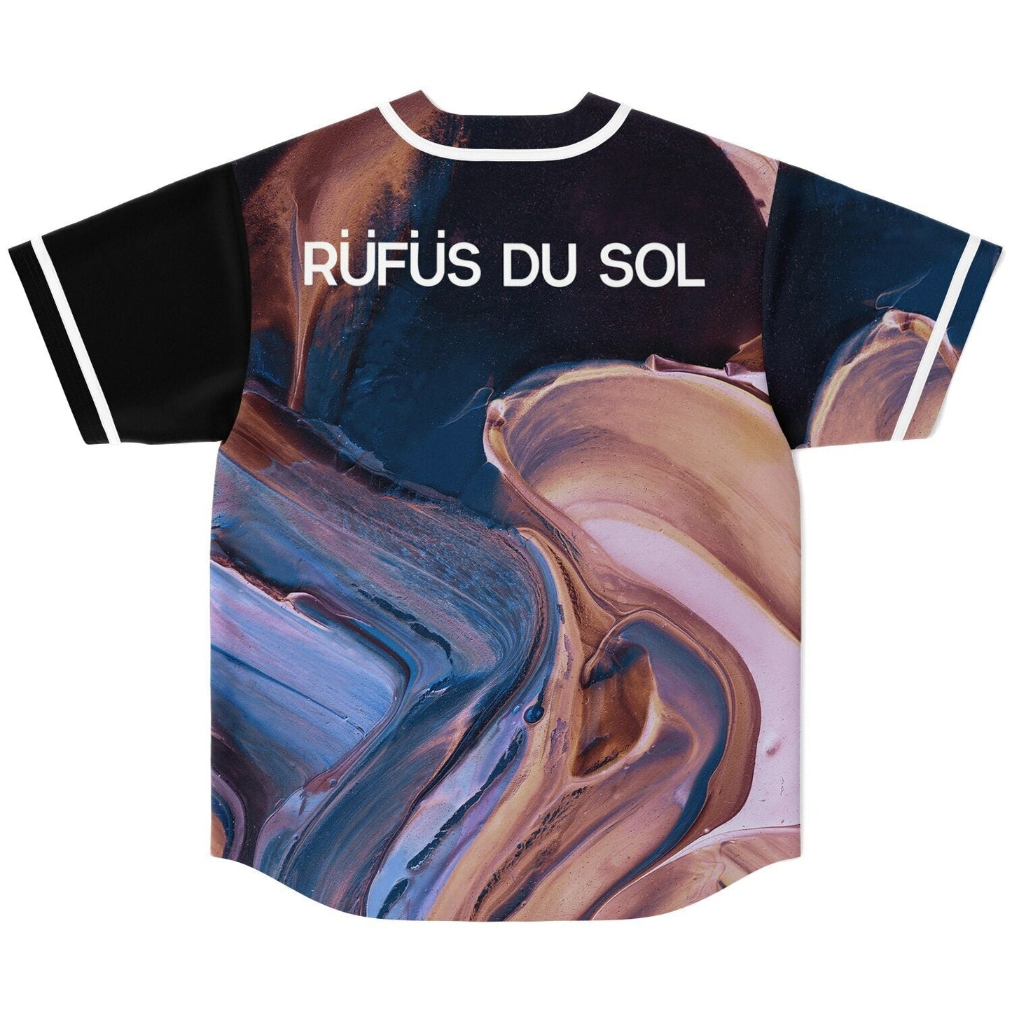 RÜFÜS DU SOL Black Swirling Oil Rave Baseball Jersey