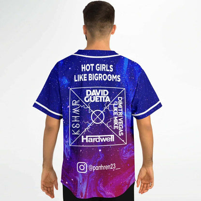 David Guetta Deep Blue Galaxy Rave Baseball Jersey