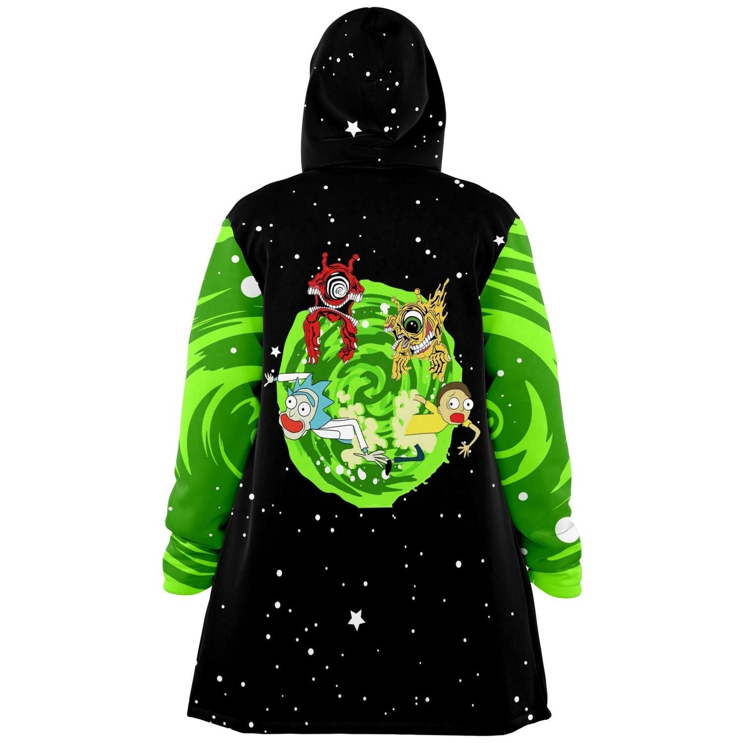 Black Green Swirling Rave Cloak