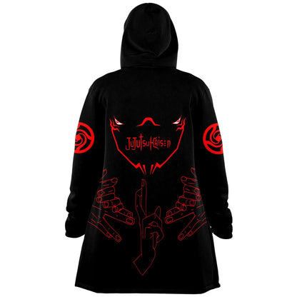 Black Red Outlined Rave Cloak