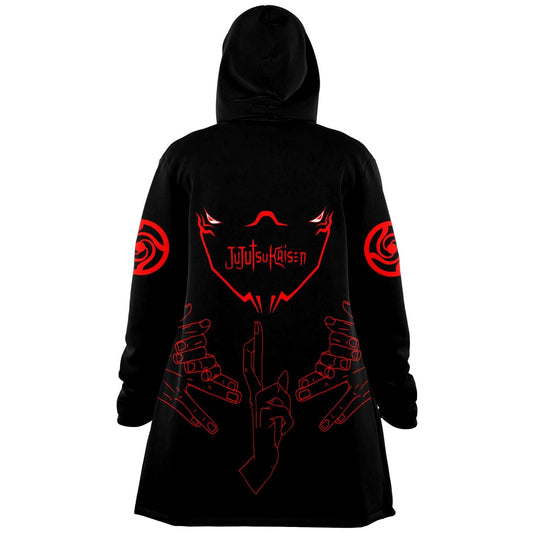 Black Red Outlined Rave Cloak