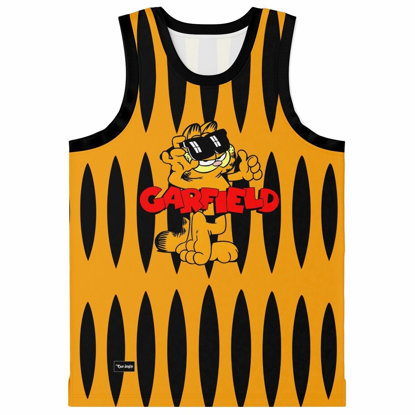 Orange Garfield Cat Rave Basketball Jersey