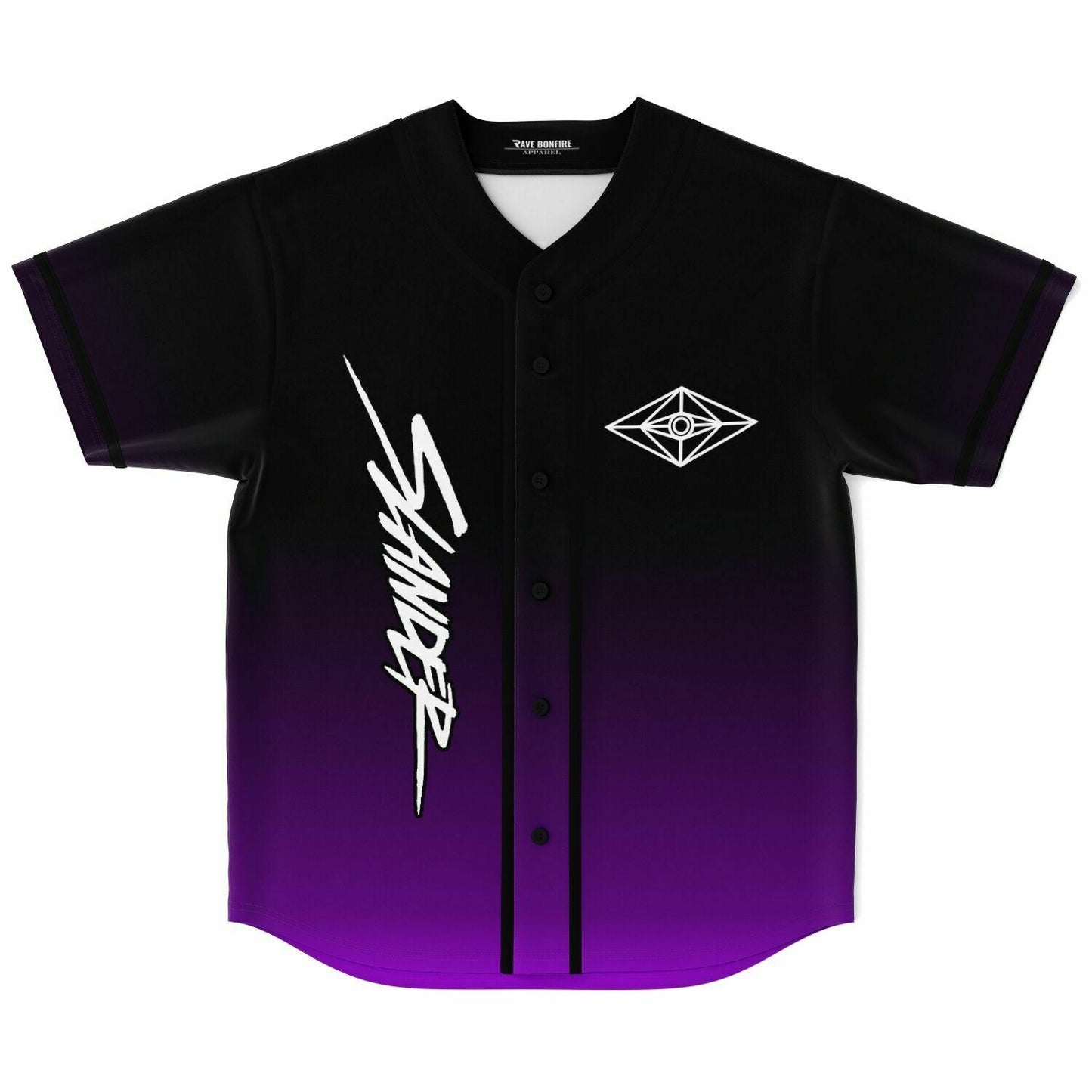 Slander Black Purple White ‘Slander’ Rave Baseball Jersey