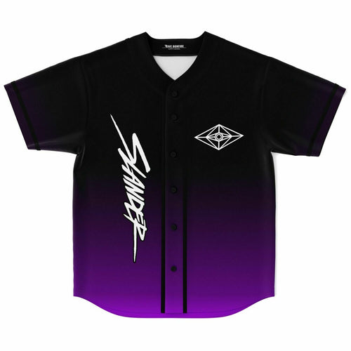 Slander Black Purple White ‘Slander’ Rave Baseball Jersey