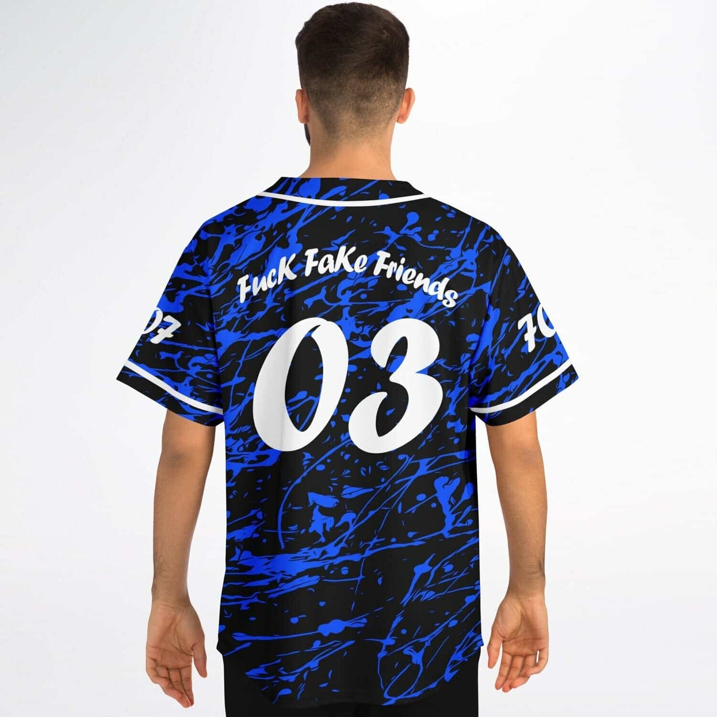 Black Abstract Paint Rave Baseball Jersey