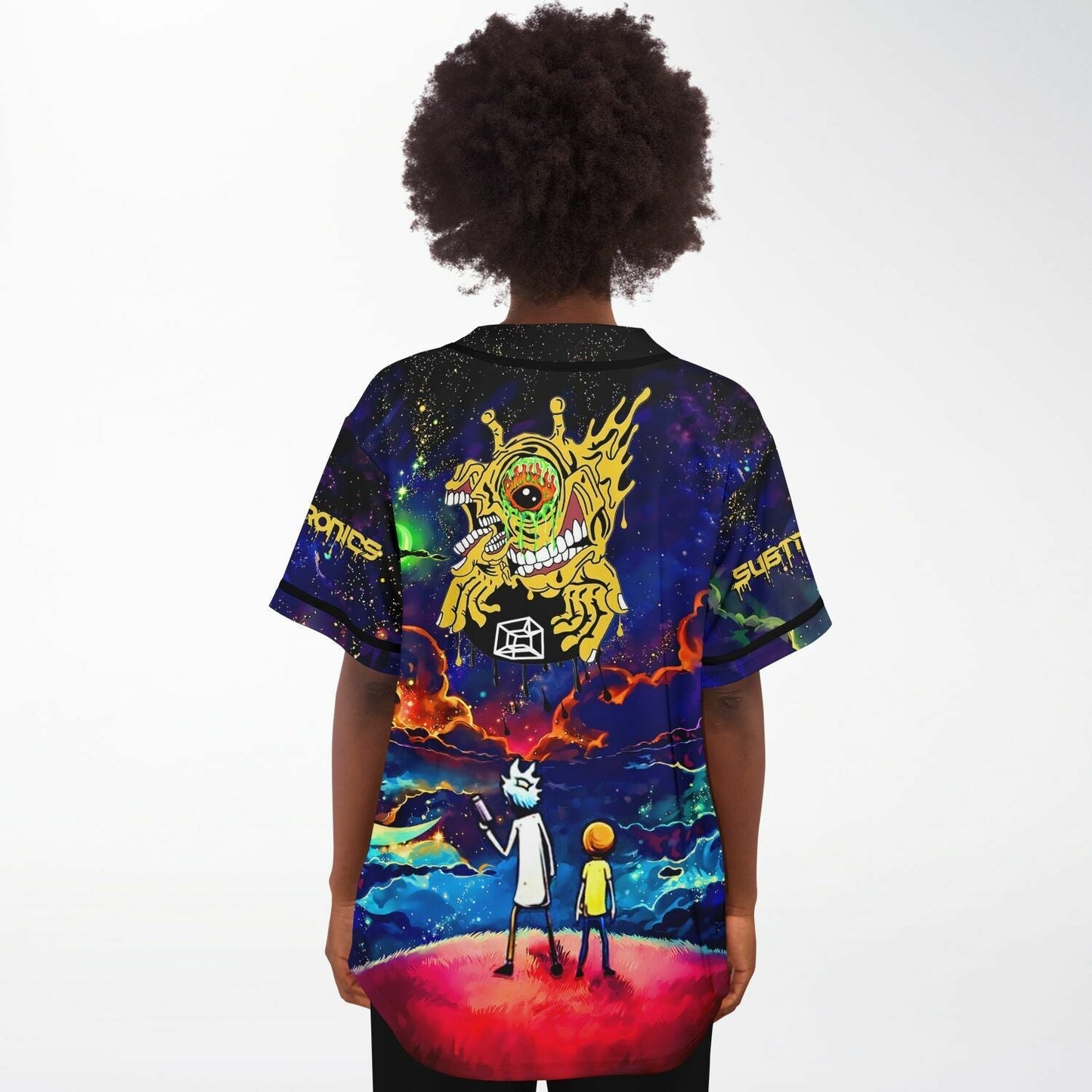 Subtronics Deep Blue Cosmic Nebula Rave Baseball Jersey