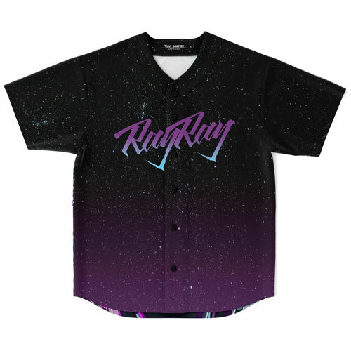 Black Purple Cosmic Starfield Rave Baseball Jersey