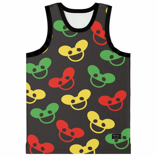 deadmau5 Charcoal Repeated Smiling Rave Basketball Jersey