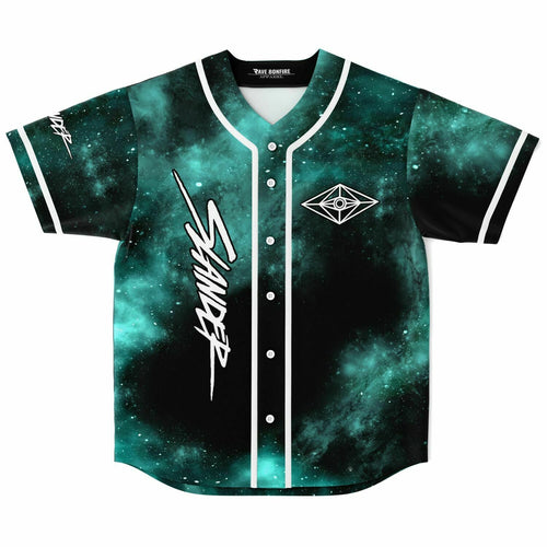 Slander Teal Green Cosmic Nebula Rave Baseball Jersey