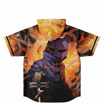 Black Tiger Sex Machine Burning Fire Rave Hooded Baseball Jersey