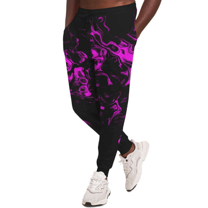 Black Swirling Smoke Rave Joggers