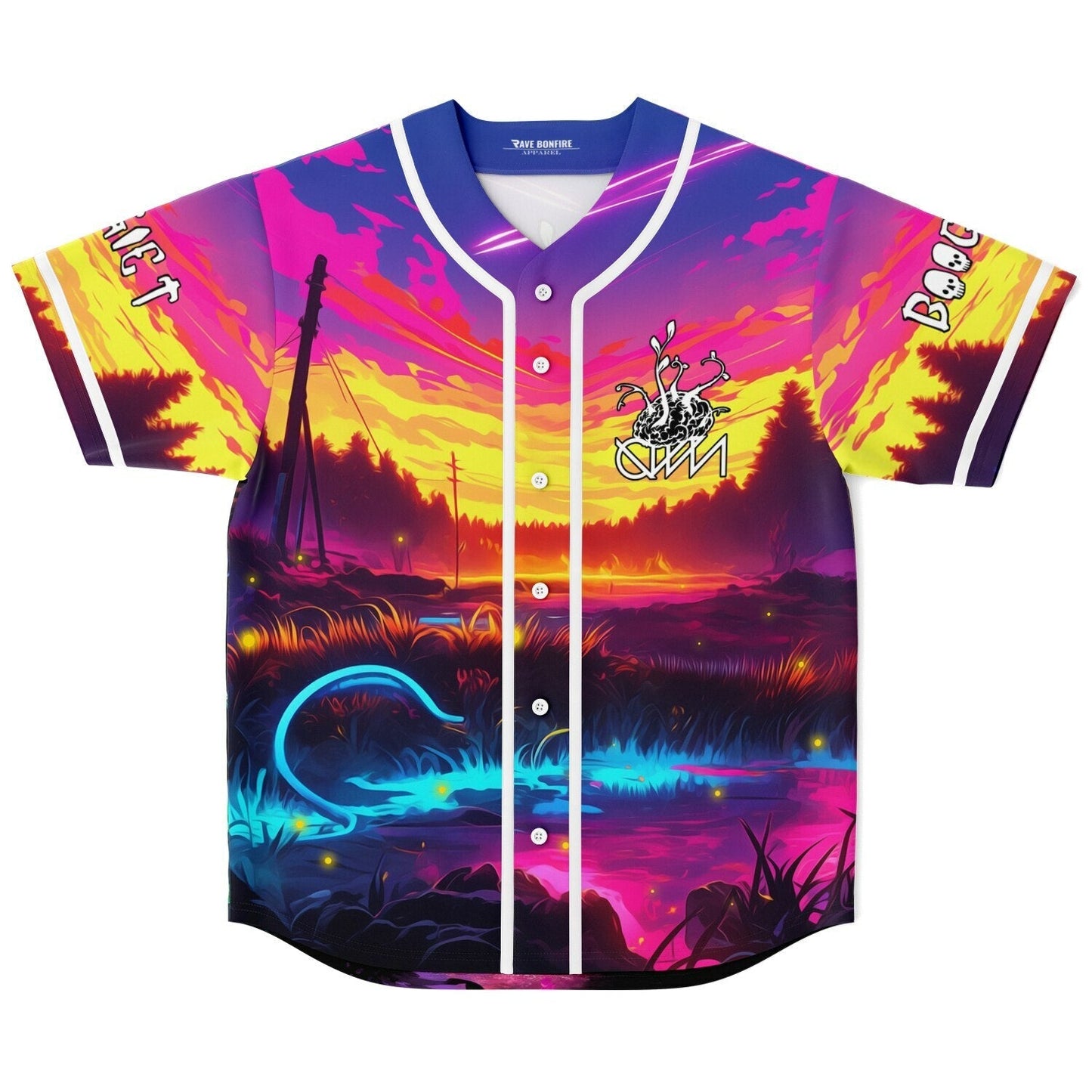 Ganja White Night Vivid Sunset Neon Dusk Rave Baseball Jersey