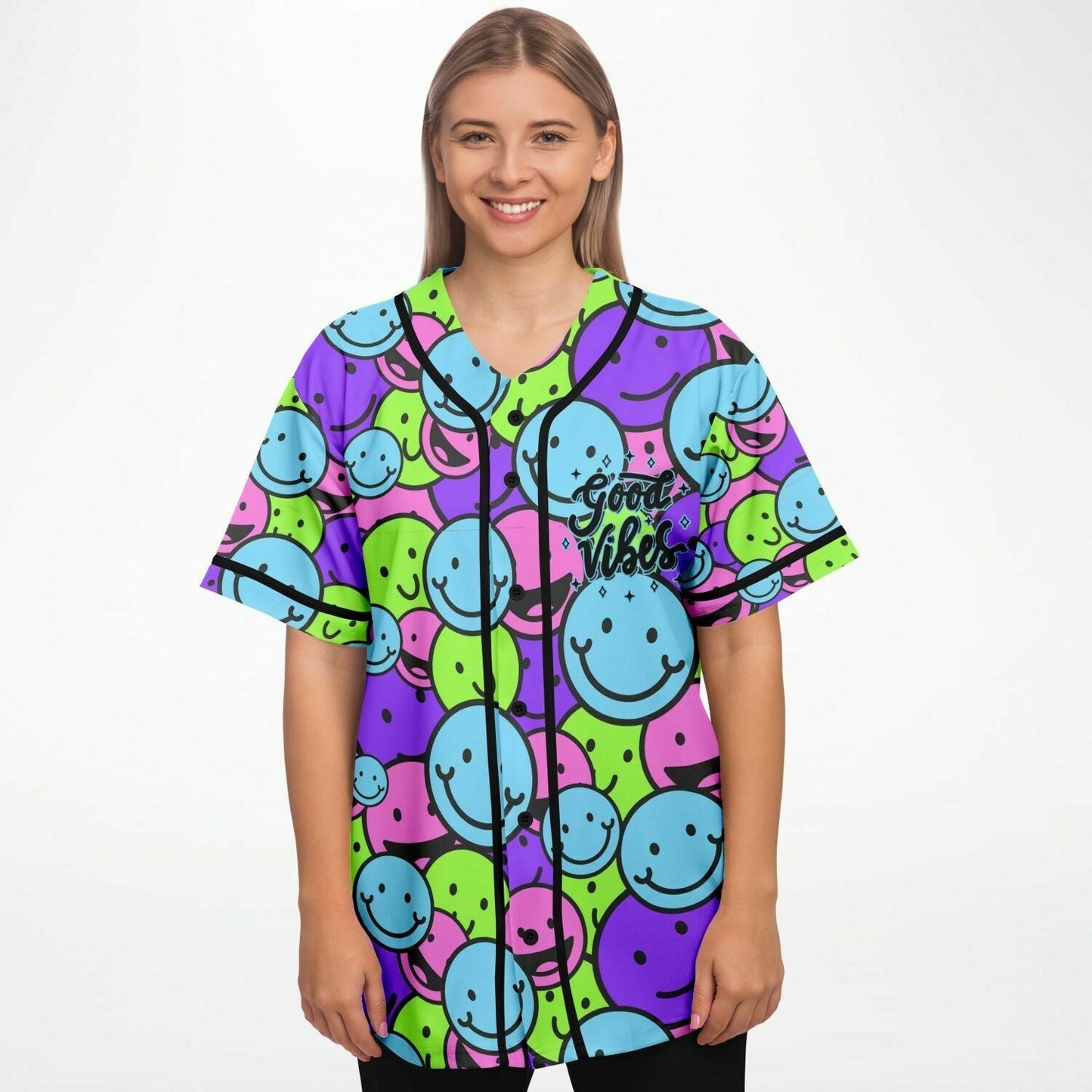 Pastel Neon Dense Pile Rave Baseball Jersey