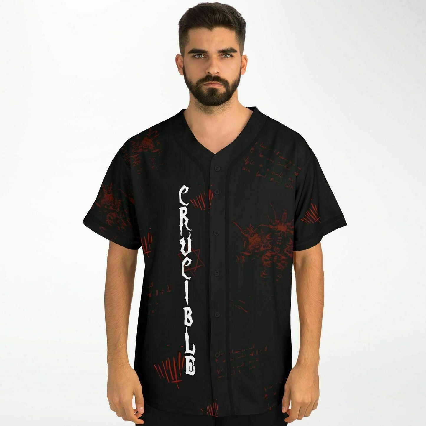 Black Occult Horror Rave Baseball Jersey