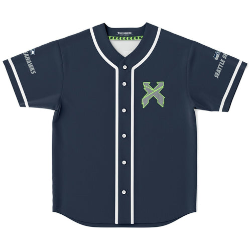 Excision Navy Blue Green Grey Rave Baseball Jersey
