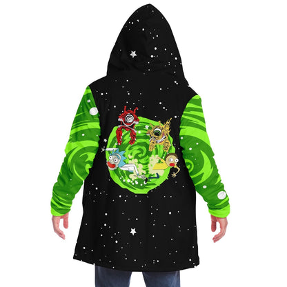 Black Green Swirling Rave Cloak
