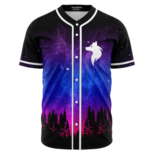 Wolfkiii Black Starry Galaxy Rave Baseball Jersey
