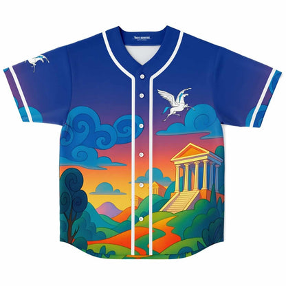 Royal Blue Greek Mythology Rave Baseball Jersey