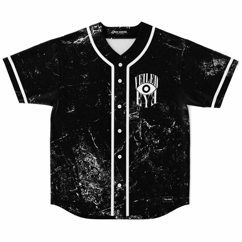 Black Distressed Grunge Rave Baseball Jersey