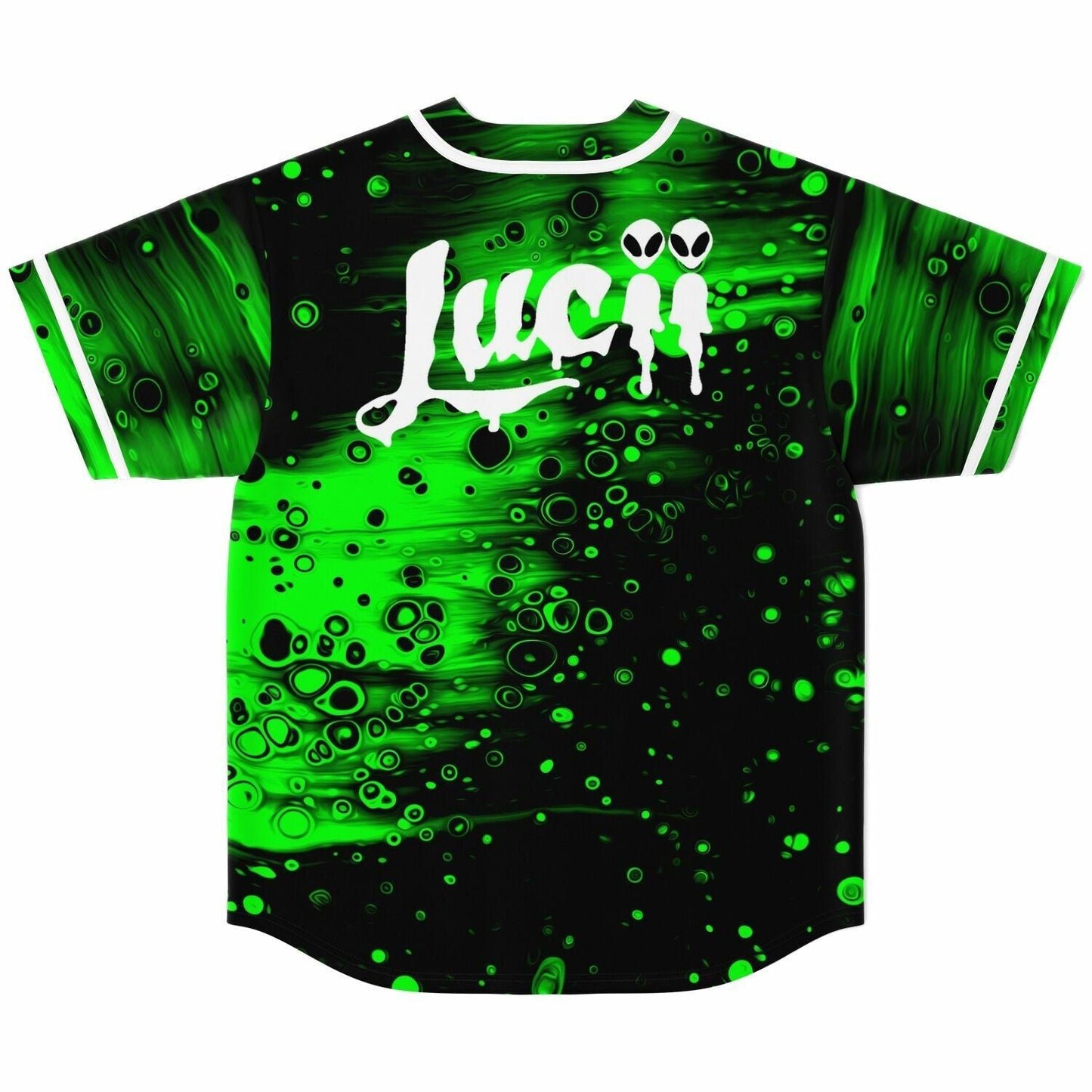 Lucii Toxic Green Liquid Rave Baseball Jersey