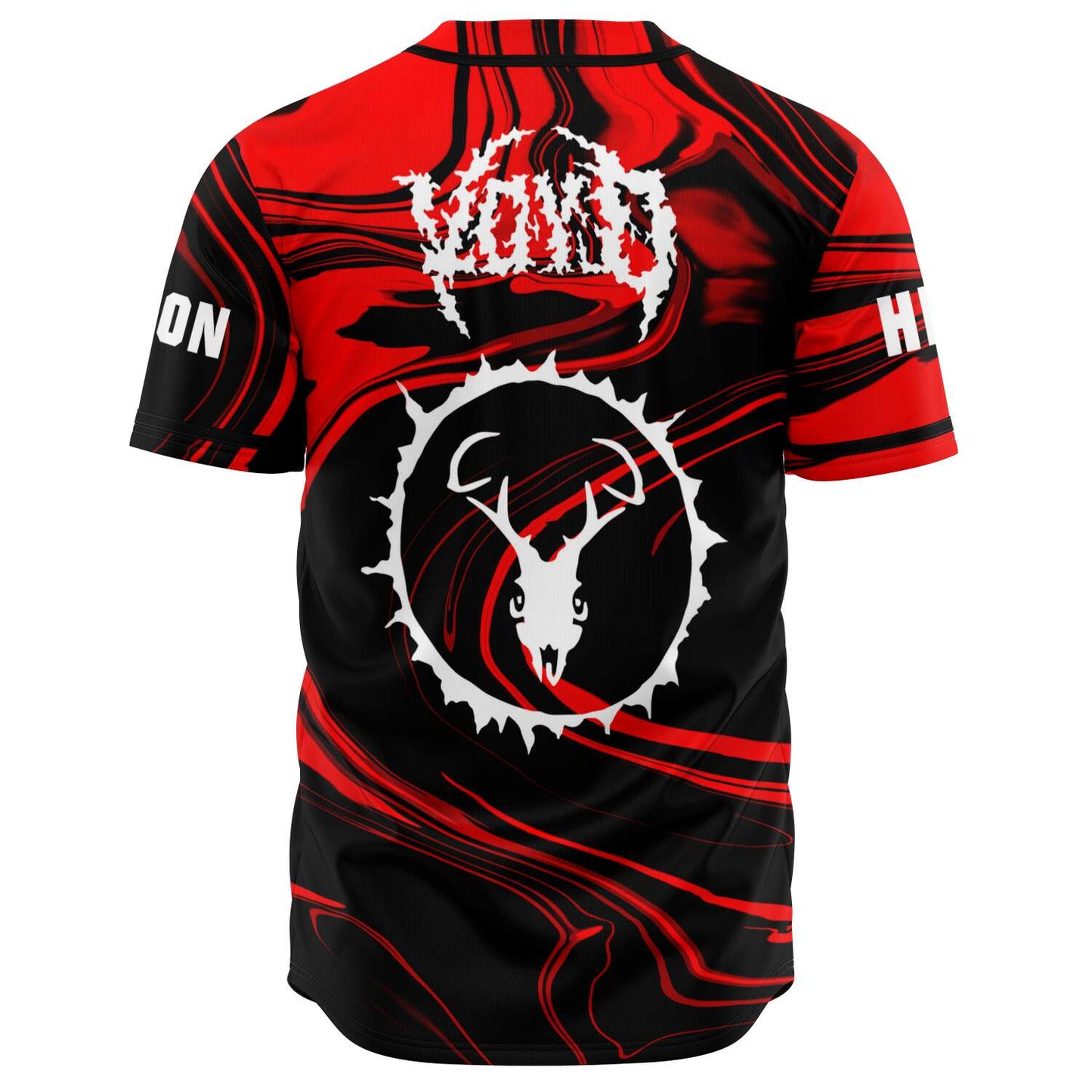 Svdden Death Red Black Swirling Rave Baseball Jersey