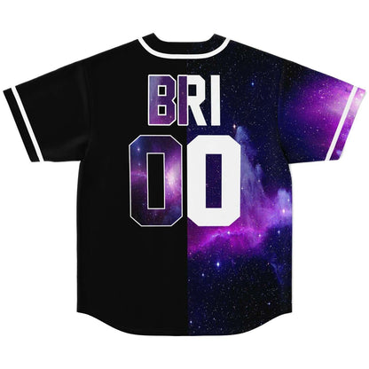 Excision Black Purple Split Panel Rave Baseball Jersey