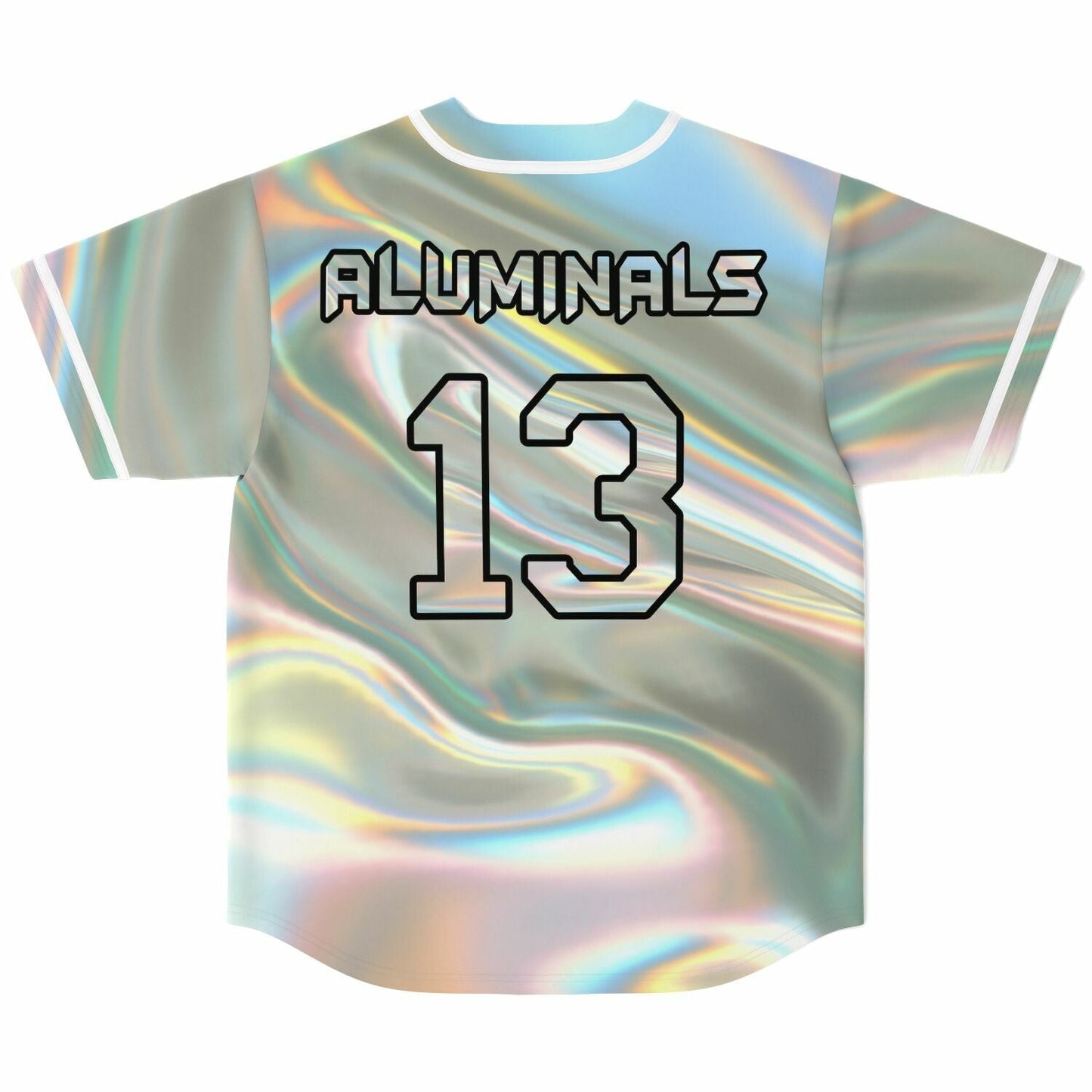Silver Liquid Holographic Rave Baseball Jersey