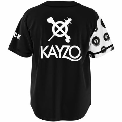 Kayzo Black White Split Panel Rave Baseball Jersey